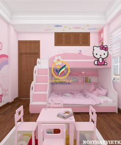 giuong-tang-tre-em-hello-kitty-giuong-tang-dep-be-gai
